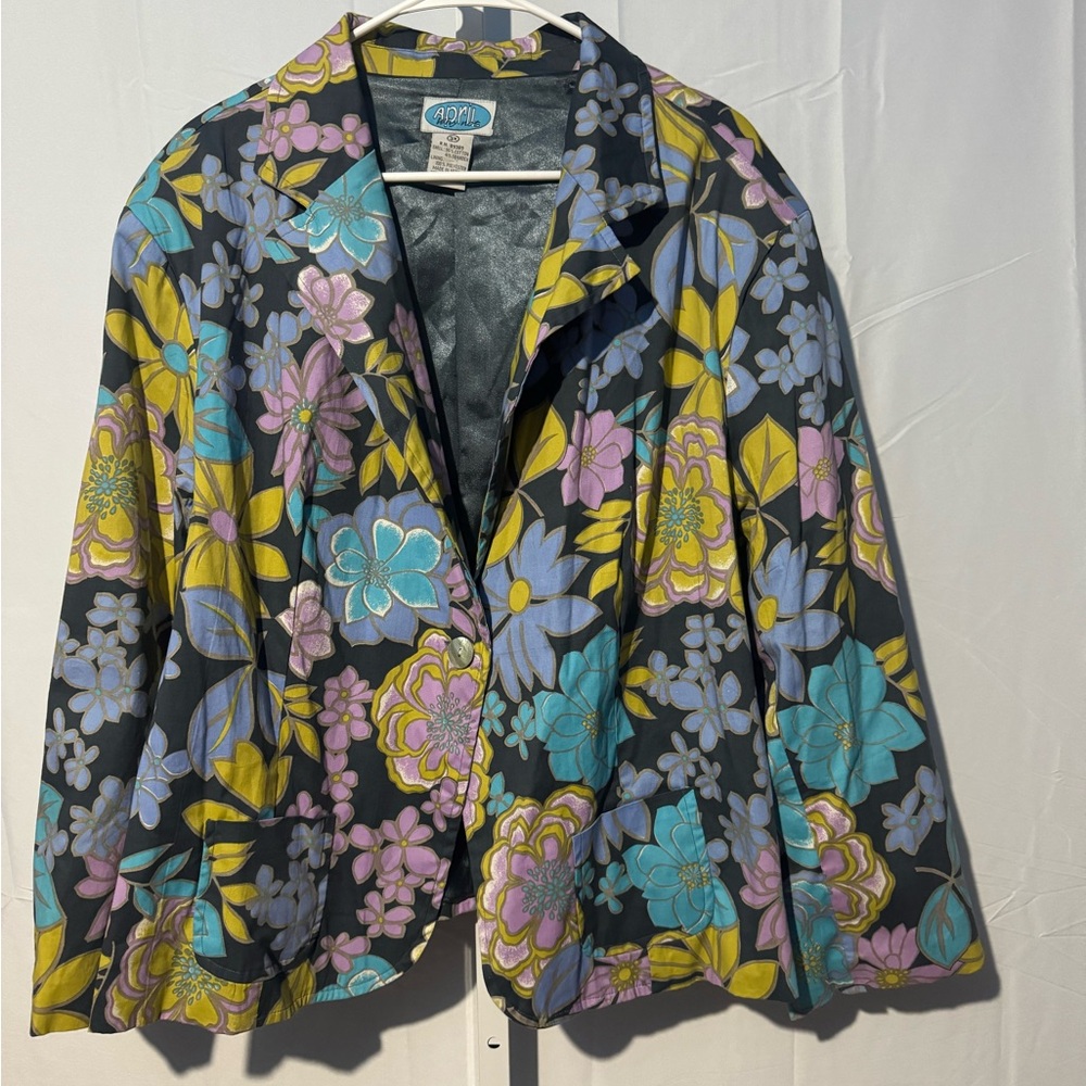 April Why Not Floral Women's Jacket Size 3X